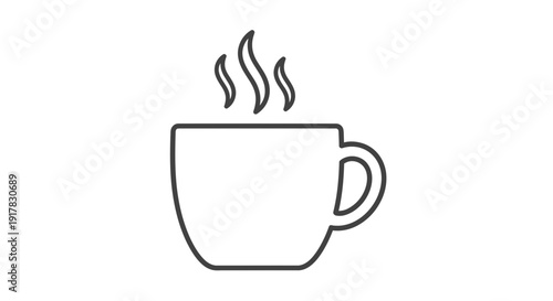Simple Line Drawing of Coffee Cup 5.