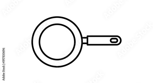 Simple Line Drawing of Frying Pan 1.