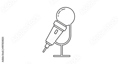 Vintage Style Microphone on Stand.