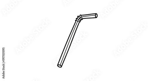 Black and White Bent Metal Tube.