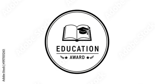 Education Award Logo with Book Icon.