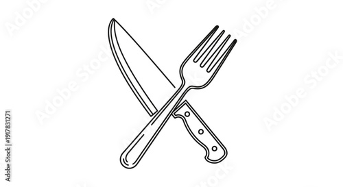 Crossed Knife and Fork Illustration 1.
