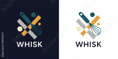 Minimalist Whisk in Circle Icon for Culinary Use