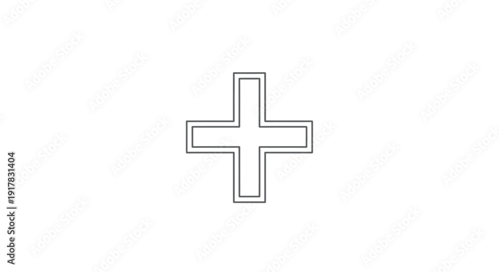 Obraz premium Simple Black Cross Symbol Isolated.