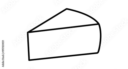 Simple Line Drawing of a Cheese Wedge.