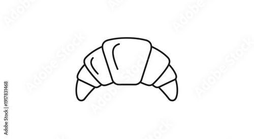 Simple Line Drawing of a Croissant 1.