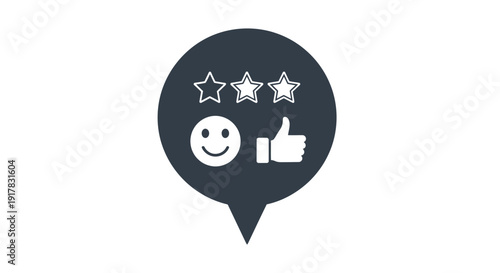 Speech Bubble with Smile and Stars.