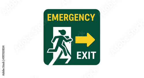 Emergency Exit Sign: Safety Guidance and Evacuation Route Illustration