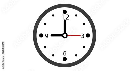 Simple Black and White Clock Face 3.