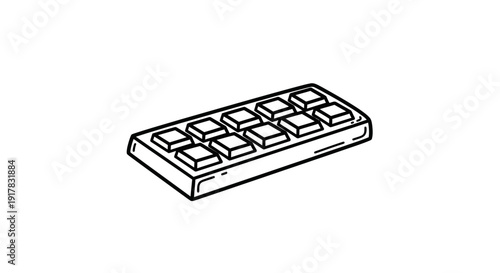 Simple Black and White Keyboard Illustration.