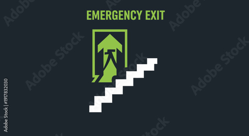 Emergency Exit Sign: Safety Pathway Symbol for Buildings and Evacuation Procedures