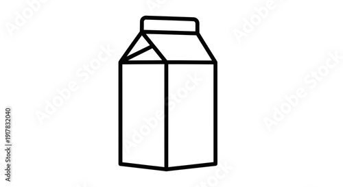Simple Line Drawing of a Milk Carton.