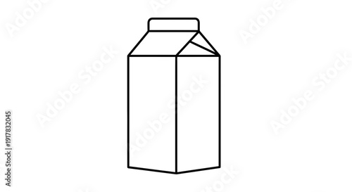 Simple Line Drawing of a Milk Carton 3.