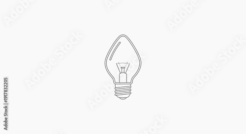Simple Line Drawing of Light Bulb.
