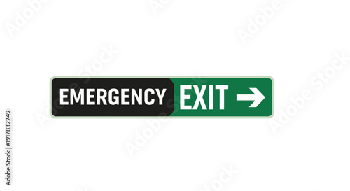 Emergency Exit Sign, Guidance And Direction For Safety And Evacuation Plans