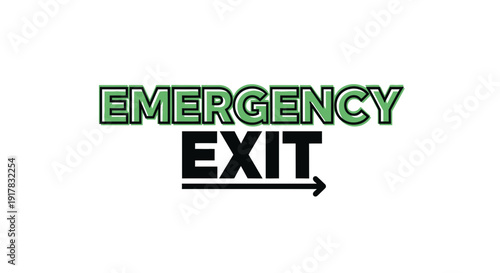 Emergency Exit Sign, Guidance And Directional Information For Safety And Evacuation