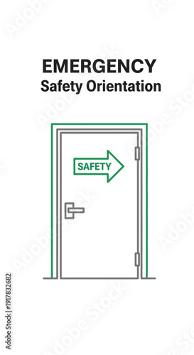 Emergency Safety Orientation Sign Illustrating Direction, Guidance, and Security Protocols Clearly