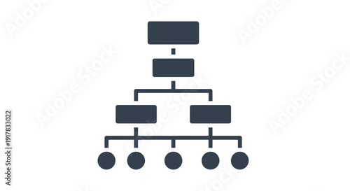 Simple Black Flowchart Diagram on White.