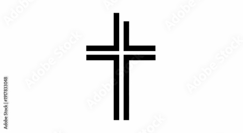 Simple Black Cross Symbol on White 1.