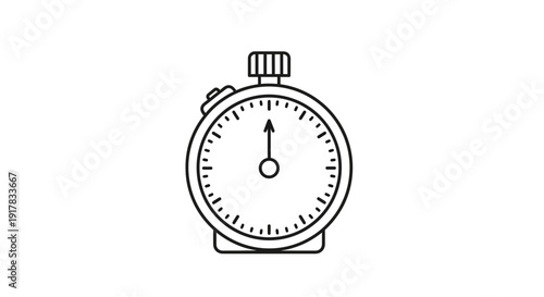 Simple Stopwatch Illustration with White Face.