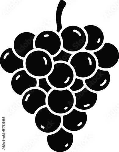 silhouette cluster of grapes fruit ripe healthy food vector design