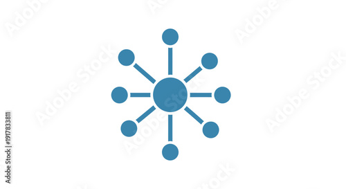 Blue Network Diagram with Central Node.