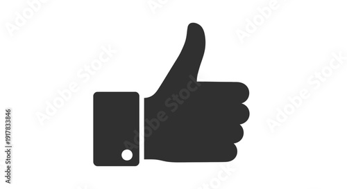 Hand Giving Thumbs Up Gesture Silhouette.