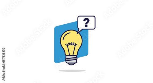 Light Bulb with Question Mark Symbol.