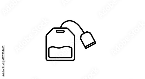 Simple Line Illustration of IV Fluid Bag.
