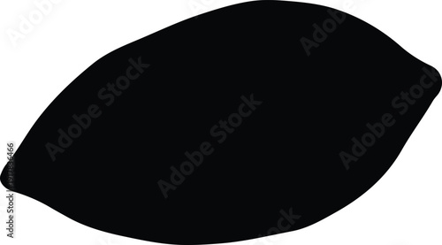 silhouette of a single abstract oval shape vector design