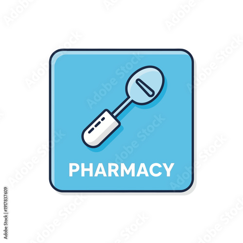 Essential Pharmacy Icon: A Modern Vector Illustration Depicting Healthcare and Medication