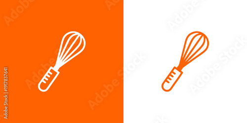 Minimalist Whisk in Circle Icon for Culinary Use
