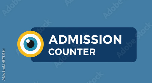 Eye-Catching Admission Counter Icon Graphic Design With Vivid Colors and Appealing Visuals