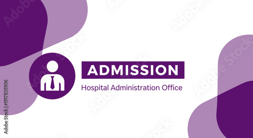 Hospital Admission Graphic Depicting an Office Icon and Abstract Design Elements