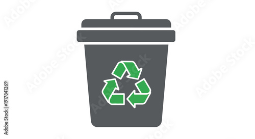 Recycling Bin Icon Illustration.