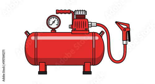 Red Air Compressor Tank.