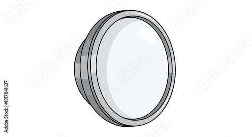 Round Mirror on Wall.