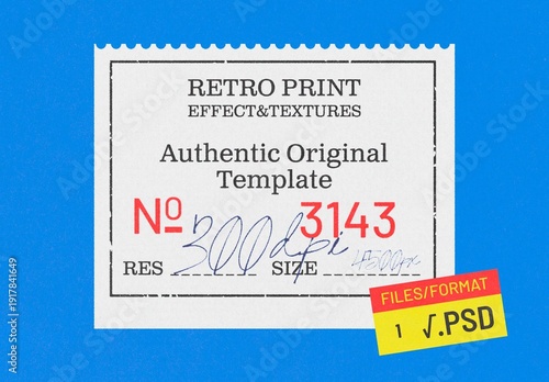 Retro Print Authentic Template Mockup