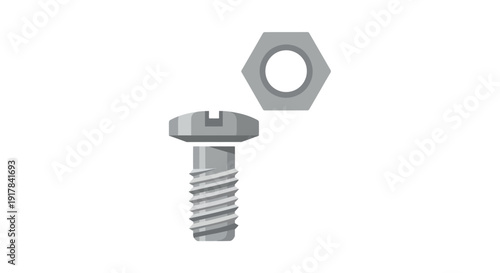 Screw and Nut Isolated.