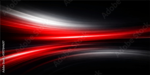 A glowing red and black abstract background features flowing waves and digital lines to create a dynamic texture of motion and energy for a modern wallpaper design