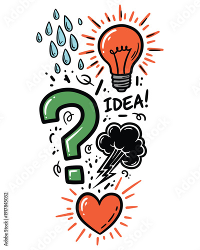 Comic Pop Art Elements with Symbols