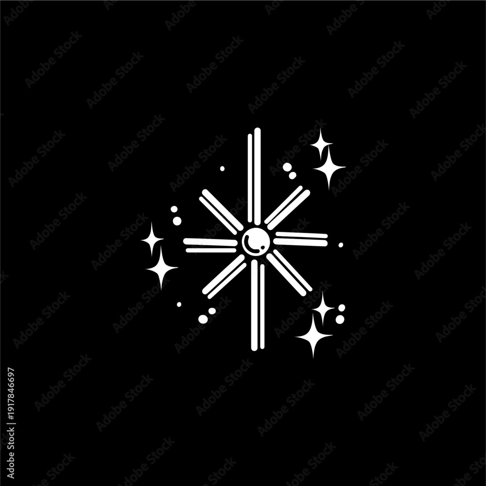 Fototapeta premium snowflake on black background