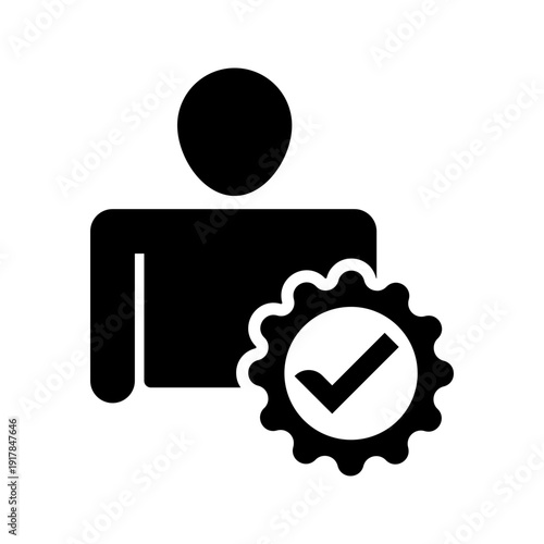 user verification with check mark for profile authentication and security identification icon vector