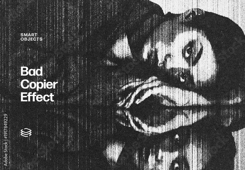 Bad Copier Photo Effect Mockup