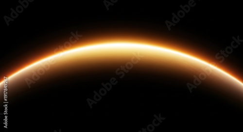 A stunning view of a planet's horizon with a glowing atmosphere in space