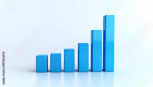 Minimal blue 3D bar chart isolated on white, business analytics, KPI improvement and financial growth Free Download Minimal blue 3D bar chart isolated on white, business analytics, KPI improvement and financial growth - GFXLoad
