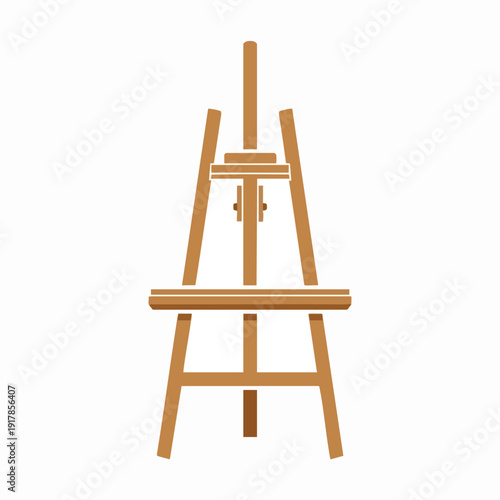 Empty Artist s Easel and Wooden Palette in Studio Setting