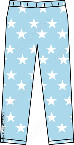 Illustration of long pant with star pattern 