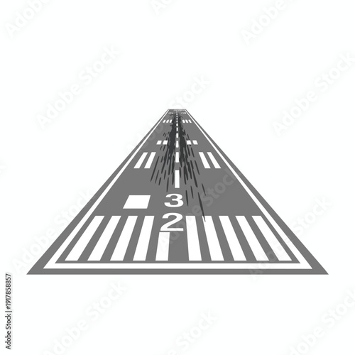 Professional Airport Runway with Clear Markings and Lighting