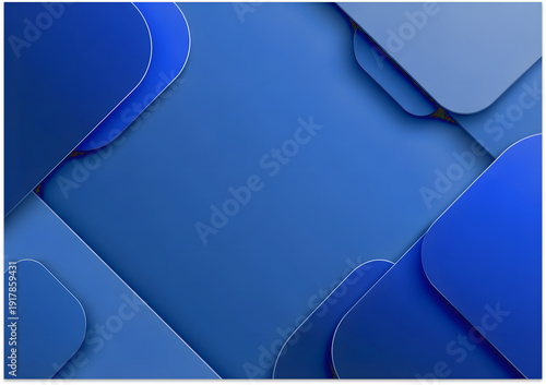 Abstract blue paper background with soft waves and modern design space for text